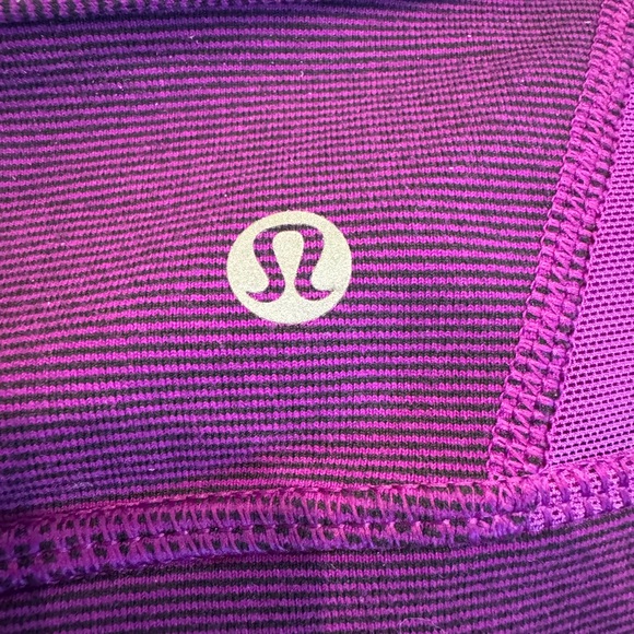 Lululemon Purple Striped Power Y Bra 8 - Picture 3 of 4
